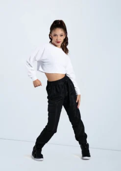 Weissman Cropped Long Sleeve Tee -Dance Clothing Store PT12726 white AH12406 black 7643 89378.1678891438