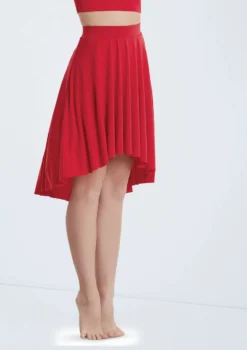 Weissman Matte Jersey Mid-Length Skirt -Dance Clothing Store S10467 red 004 35793.1678891460