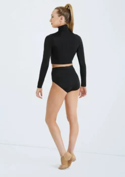 Weissman Lustre Long Sleeve Crop Top -Dance Clothing Store SH11072 black SH11074 black 128963 61636.1678891504