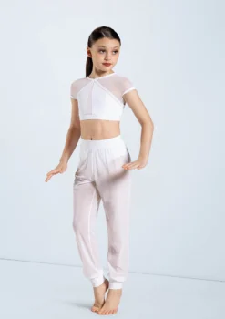 Weissman Mesh Jogger Pants -Dance Clothing Store SM11625 white 035 25399.1678891650
