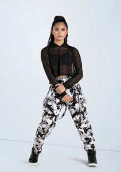 Weissman Cropped Mesh Hoodie -Dance Clothing Store SM11765 black AH11515 gray 984 96176.1698840527