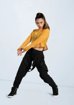 Weissman Cropped Mesh Hoodie -Dance Clothing Store SM11765 saffron AH11501 7025 58579.1678891649