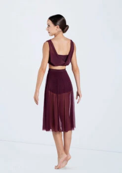 Weissman Midi Length Mesh Skirt 10 Weissman Midi Length Mesh Skirt -Dance Clothing Store SM12768 S9768 raisin 485 25398.1678891500