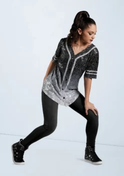 Weissman Sequin Baseball Jersey -Dance Clothing Store SQ11774 black 13045 53656.1698840541