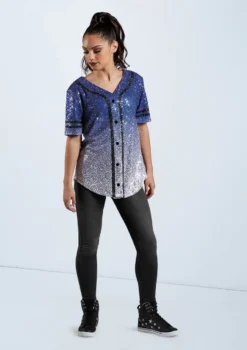 Weissman Sequin Baseball Jersey -Dance Clothing Store SQ11774 sapphire 13060 88751.1678891704