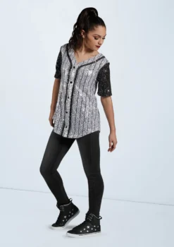 Weissman Sequin Baseball Jersey -Dance Clothing Store SQ11774 stripes 13145 29016.1678891704