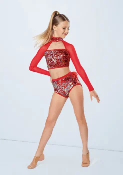 Weissman Hologram Ultra Sparkle Top -Dance Clothing Store SQ12144 S12145 red 1888 23211.1678891704