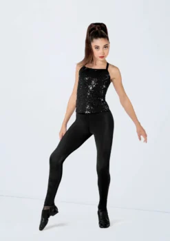 Weissman Sequin Adjustable Strap Top -Dance Clothing Store SQ13184 black 2126 03985.1692404276