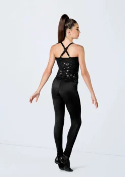Weissman Sequin Adjustable Strap Top -Dance Clothing Store SQ13184 black 2134 74015.1692404276