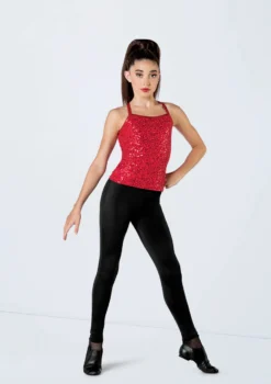 Weissman Sequin Adjustable Strap Top -Dance Clothing Store SQ13184 red 25 51003.1698840541