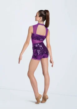 Weissman Ultra Sparkle Mesh Biketard -Dance Clothing Store SQ13859 electricpurple 163 77840.1698840541