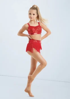 Weissman Sequin Performance Bra Top -Dance Clothing Store SQ9663 red S10971 red 013 17741.1678891803