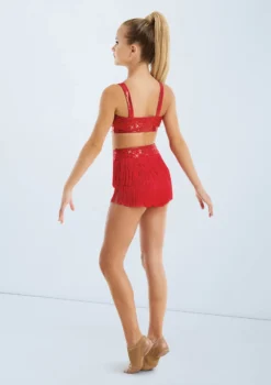 Weissman Sequin Performance Bra Top -Dance Clothing Store SQ9663 red S10971 red 017 80971.1678891804