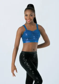 Weissman Sequin Performance Bra Top -Dance Clothing Store SQ9663 royal 1147 87346.1678891803