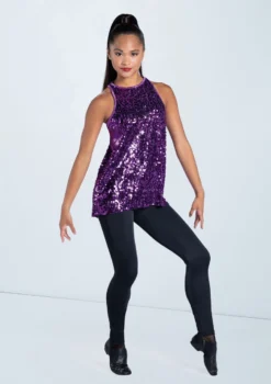 Weissman Ultra Sparkle Flyaway Tank Top -Dance Clothing Store SQ9682 electricpurple 8103 65778.1678891809