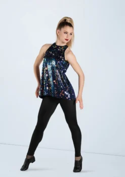 Weissman Ultra Sparkle Flyaway Tank Top -Dance Clothing Store SQ9682 oilslick MT7447 009 62040.1678891809