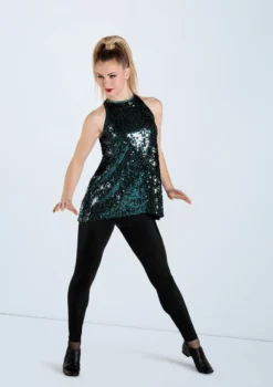 Weissman Ultra Sparkle Flyaway Tank Top -Dance Clothing Store SQ9682 pine MT7447 024 30291.1678891809