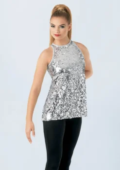 Weissman Ultra Sparkle Flyaway Tank Top -Dance Clothing Store SQ9682 silver 1500 49061.1678891808