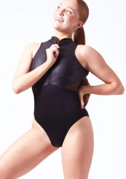 Bloch Celeste Leather Look Zip Leotard 7 Bloch Celeste Leather Look Zip Leotard -Dance Clothing Store bll0555 black front t 84339.1698711684
