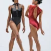 Ballet Rosa Mirielle Lace Front High Neck Leotard