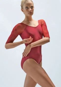 Ballet Rosa Aly Low Pinch Back Half Sleeve Leotard -Dance Clothing Store br aly low pinch back half sleeve leotard front red 4t 94831.1698802104