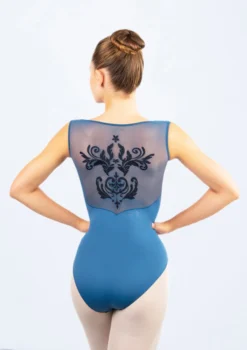 Ballet Rosa Crystale Embroidered Mesh Leotard -Dance Clothing Store brcrystale blue back 25453.1686007126