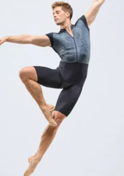 Ballet Rosa Mens Moki Zip Biketard -Dance Clothing Store brmoki black frontmain 1t 27094.1698803760