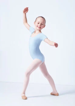 Capezio Class Kids Short Sleeve Leotard -Dance Clothing Store cad400c blue front 2 84164.1689290966