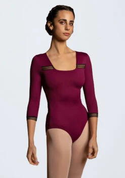 Intermezzo 3/4 Sleeve Ribbon Leotard -Dance Clothing Store it31610 pur fmain 73471.1692920962