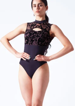 Intermezzo Bella Flocked Keyhole Leotard 13 Intermezzo Bella Flocked Keyhole Leotard -Dance Clothing Store it31637 black front t 42478.1698711793