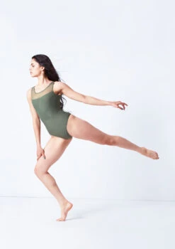 Intermezzo Bahia Sleeveless Embroidered Leotard -Dance Clothing Store it31643 green front 4 23591.1687821487