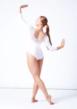 Intermezzo Clara 3/4 Sleeve Leotard -Dance Clothing Store it31662 white back 16044.1697498580