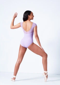 Mirella Boat Neck Chevron Rib Leotard -Dance Clothing Store mim5100lm lilac back 61063.1679927460