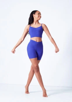 Mirella V Neck Chevron Cropped Camisole Top 11 Mirella V Neck Chevron Cropped Camisole Top -Dance Clothing Store mim57059l blue front 2 68535.1679927468