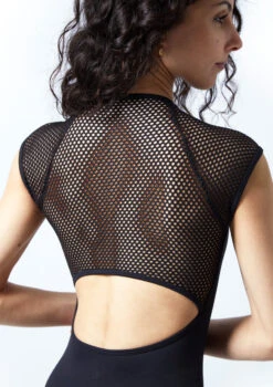 Move Dance Azealia Cap Sleeve Leotard -Dance Clothing Store mol0651 blk close up back 1 49000.1678884235