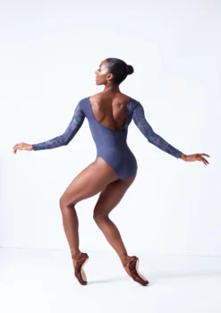 Move Dance Brizo Long Sleeve Leotard -Dance Clothing Store mol0665 petrol blue back 61572.1683070094