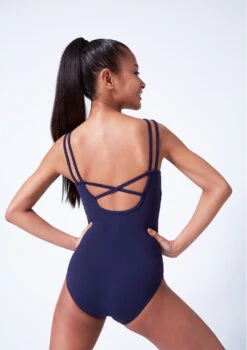 Move Dance Kamila Teen Cross Back Leotard 20 Move Dance Kamila Teen Cross Back Leotard -Dance Clothing Store mol5119 navy close up back 66437.1683933612