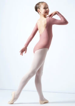 Move Dance Teen Camille Long Sleeve Leotard -Dance Clothing Store mol5801 pnk back 1 26901.1678884473