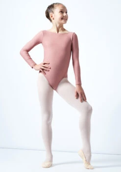 Move Dance Teen Camille Long Sleeve Leotard -Dance Clothing Store mol5801 pnk front 1 86554.1678884473