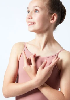 Move Dance Teen Arabella Low Back Leotard -Dance Clothing Store mol5817 pnk close up front 1 52887.1678884486