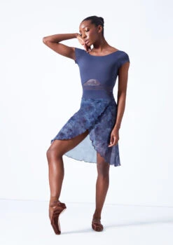 Move Dance Reverie Mid-Length Wrap Skirt -Dance Clothing Store mor0646 petrol blue front 2 38359.1683625548
