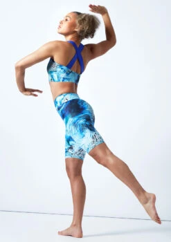 Move Dance Nebula High Waisted Cycling Shorts - Pacific -Dance Clothing Store mor0907 pac back 1 00259.1678884728