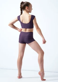 Move Dance Teen Carina High Waisted Dance Shorts -Dance Clothing Store mor5811 grape back 1 08351.1678884781