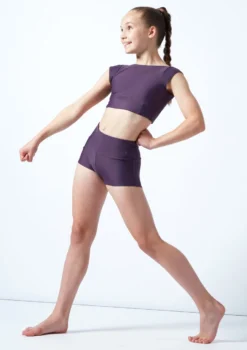 Move Dance Teen Carina High Waisted Dance Shorts -Dance Clothing Store mor5811 grape front 1 25466.1678884780