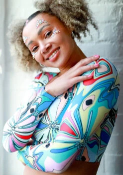 Move Dance Estella Square Neck Crop Top - Marble 9 Move Dance Estella Square Neck Crop Top - Marble -Dance Clothing Store mos0910 mar front 4t 68419.1690450583