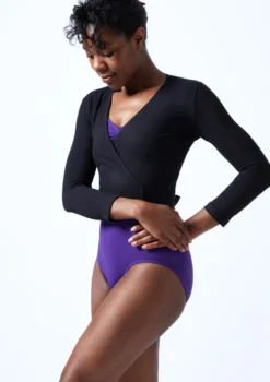 Move Dance Kimi Ballet Wrap -Dance Clothing Store moz001 black front 1t 95299.1695433087