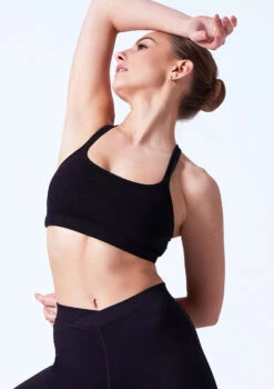 Move Dance Amy Dance Crop Top -Dance Clothing Store moz0251 black front t 59987.1691020259
