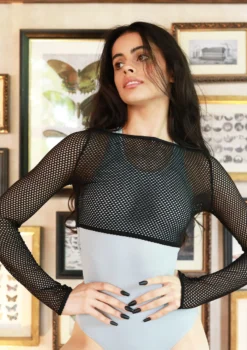 Move Dance Stevie Mesh Crop Top -Dance Clothing Store moz0618 black front 66196.1678885052