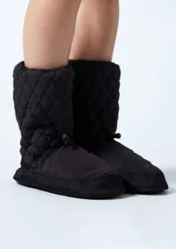 Move Dance Willow Warm Up Booties -Dance Clothing Store moz0901 black front 2 64876.1678885135